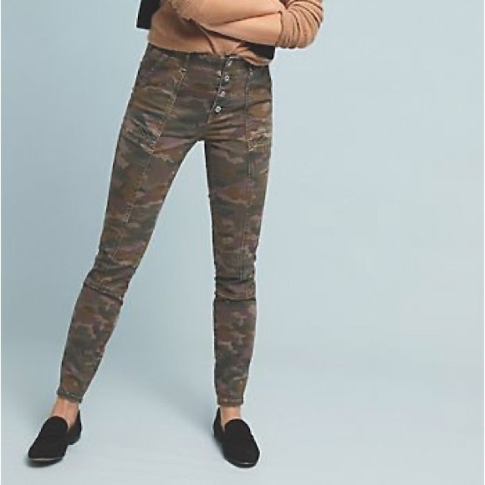 Anthropologie slim camo pants